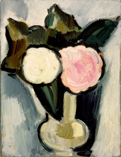 Rosa und weiße Blumen in einer Vase von Marsden Hartley
